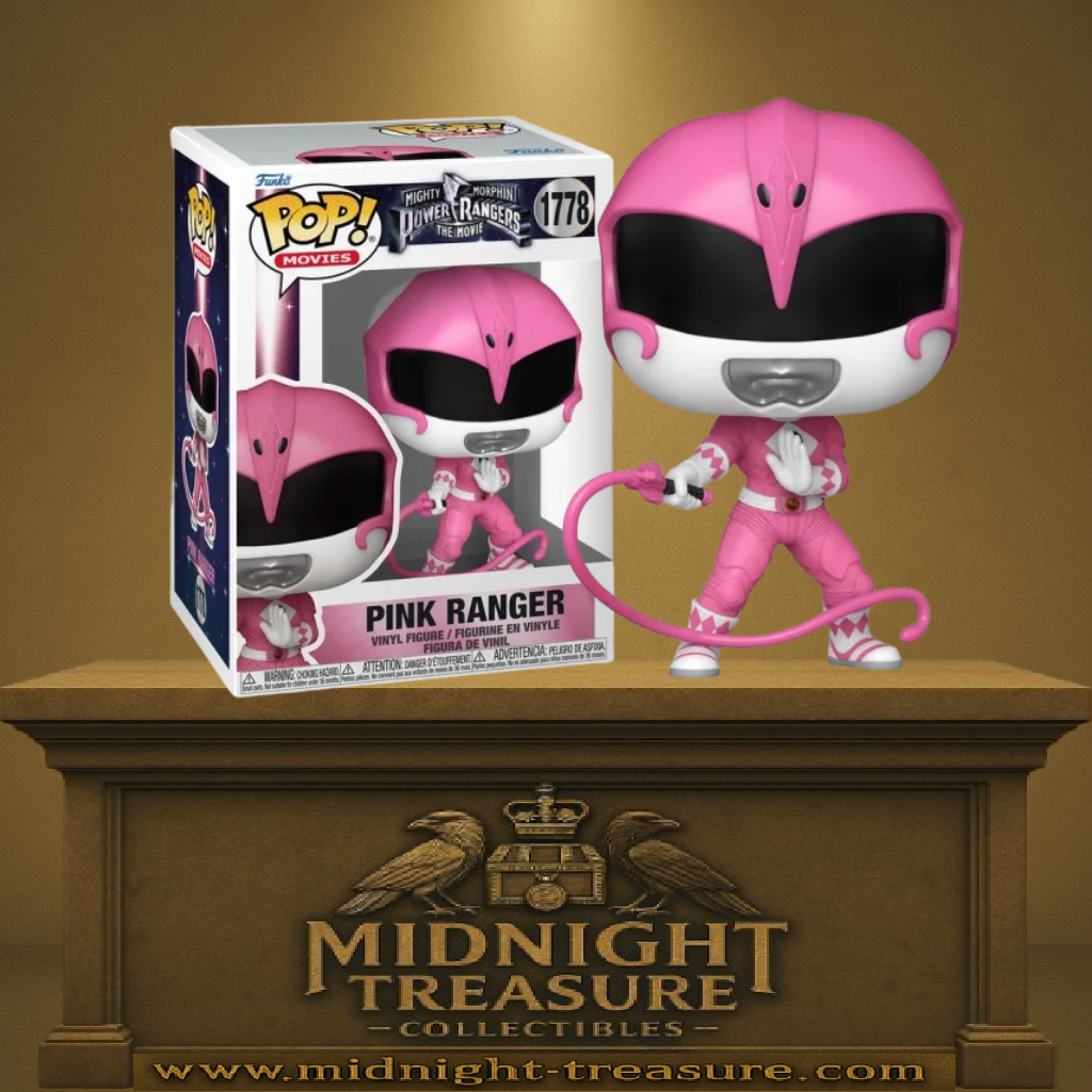Funko Pop! Mighty Morphin Power Rangers – Pink Ranger (N°1778). Figurine fidèle au film avec sa tenue rose et son fouet. Une icône de la culture pop des années 90 à posséder absolument.