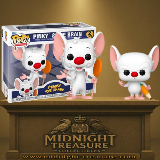 Funko Pop! Animation – Pinky & The Brain (Minus & Cortex). Pack de deux figurines du duo culte de la série animée.