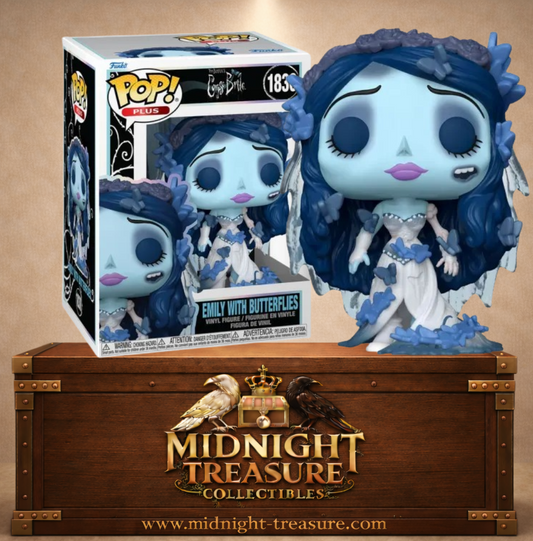 Funko Pop! Plus N°1830 – Emily with Butterflies (Emily avec Papillons), inspirée de la scène finale des Noces Funèbres.