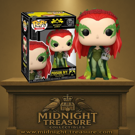 Funko Pop! Batman & Robin – Poison Ivy (N°531). Ivy dans sa tenue végétale avec une plante carnivore. Une figurine envoutante parfaite pour les fans de DC Comics.