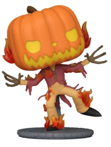 Funko Pop! The Nightmare Before Christmas – Pumpkin King (N°1357). Version enflammée et parfumée de Jack avec tête de citrouille. Une figurine Halloween incontournable pour les fans du film culte