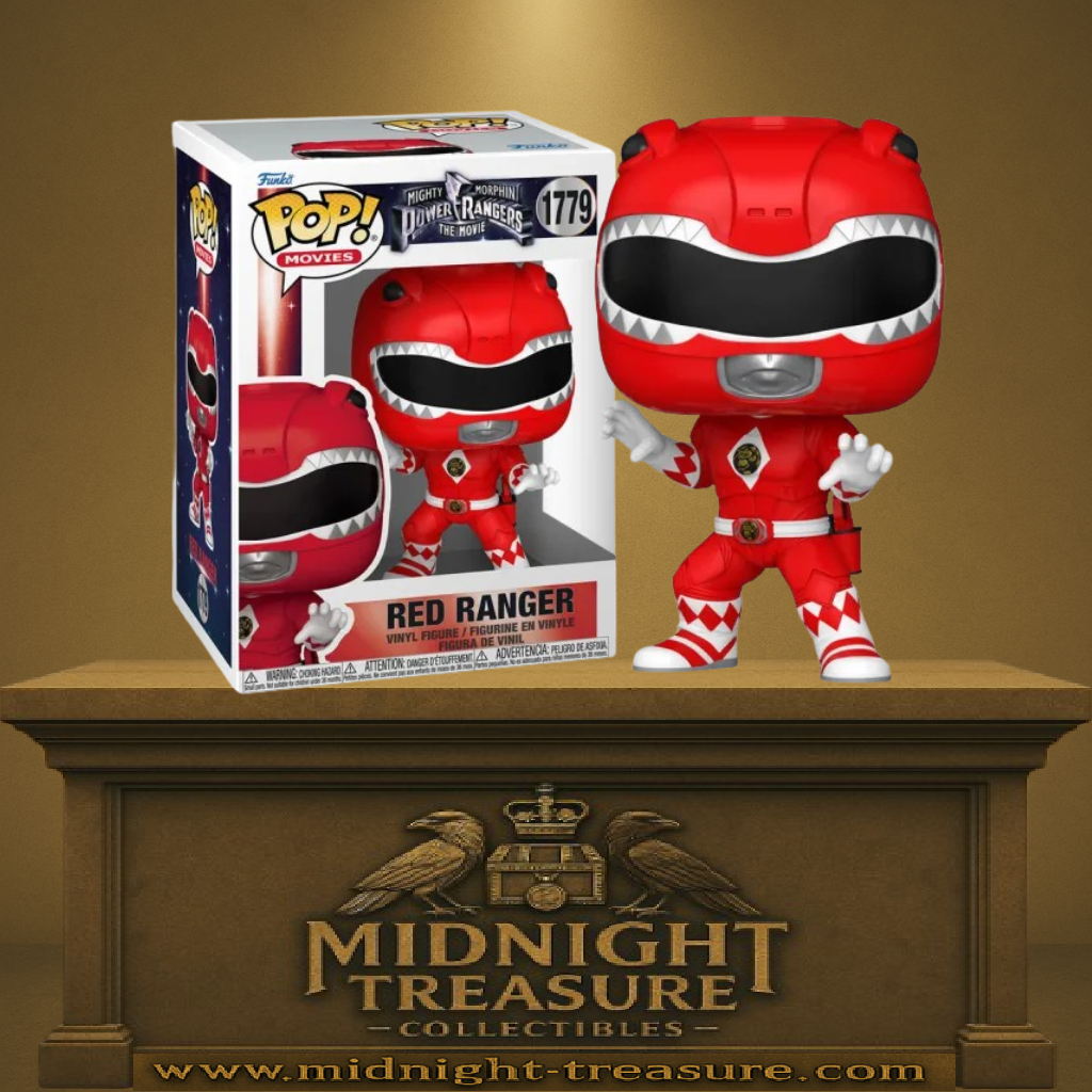 Funko Pop! Power Rangers – Red Ranger (N°1779). Jason en Ranger Rouge dans sa tenue classique inspirée du Tyrannosaure. Une figurine culte pour les fans de Power Rangers.