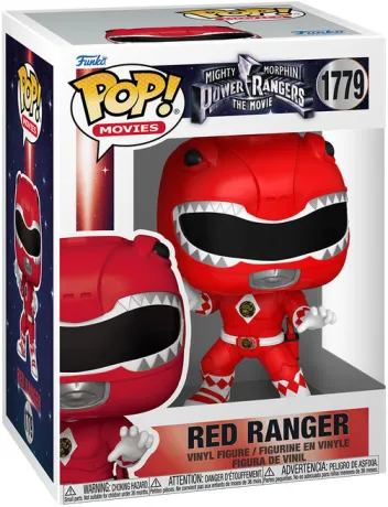 Funko Pop! Power Rangers – Red Ranger (N°1779). Jason en Ranger Rouge dans sa tenue classique inspirée du Tyrannosaure. Une figurine culte pour les fans de Power Rangers.