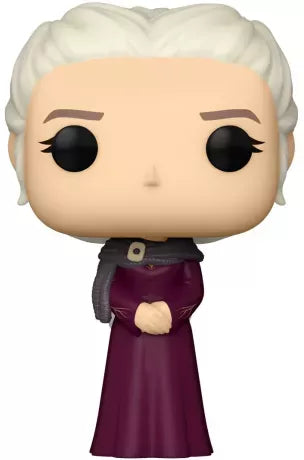Funko Pop! House of the Dragon – Rhaenyra Targaryen (N°16). Figurine détaillée représentant Rhaenyra avec ses cheveux argentés et sa robe pourpre royale. Un incontournable pour les fans de la dynastie Targaryen et de l’univers Game of Thrones.