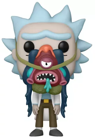 Funko Pop! Rick & Morty – Rick avec Glorzo (N°956). Rick possédé par une créature alien visqueuse sur le visage. Une figurine culte et décalée pour les fans de Rick & Morty.