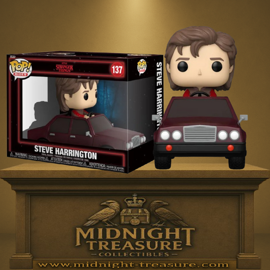 Funko Pop! Rides Stranger Things â Steve Harrington (N°137). Steve Harrington au volant de sa voiture emblĂ©matique vue dans la saison 5 de Stranger Things.