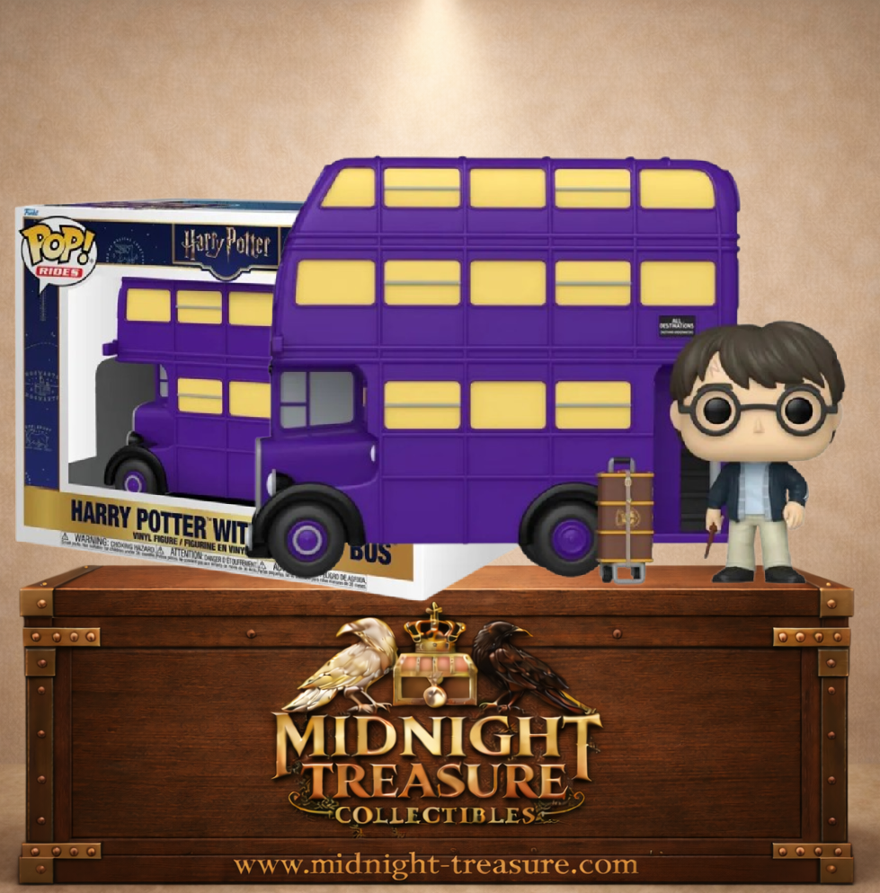 Funko Pop! Rides N°139 – Harry Potter with Knight Bus (Harry Potter avec le Magicobus), inspirée de Harry Potter et le Prisonnier d'Azkaban.