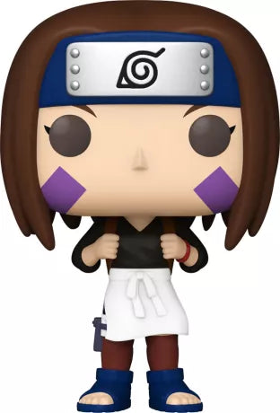 Funko Pop! Naruto Shippuden – Rin Nohara (N°1658). Figurine fidèle avec tablier médical blanc, marques violettes sur les joues et bandeau de Konoha. Un hommage à l’équipe Minato pour les fans de Naruto.