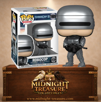 Funko Pop! Movies RoboCop Metallic – RoboCop 2. Figurine RoboCop avec armure métallique et arme.