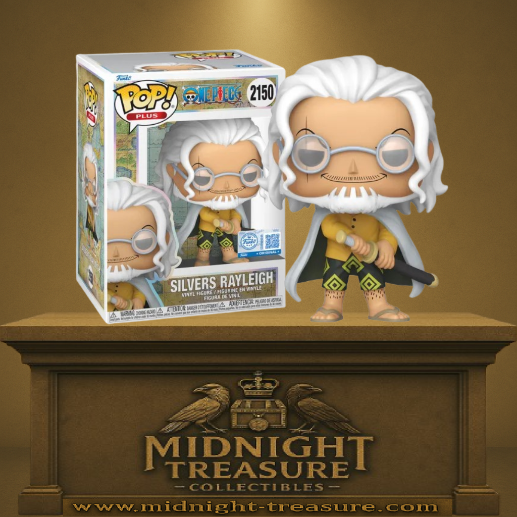 Funko Pop! One Piece – Silvers Rayleigh (N°2150), tenue emblématique avec sabre et lunettes.