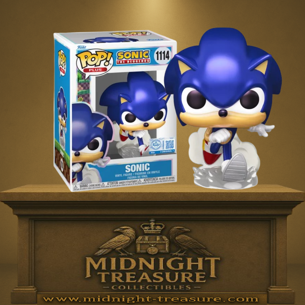 Funko Pop! Sonic the Hedgehog – Sonic (N°1114) Pearlescent. Figurine dynamique du hérisson bleu en pleine course, avec effet nacré et base translucide.