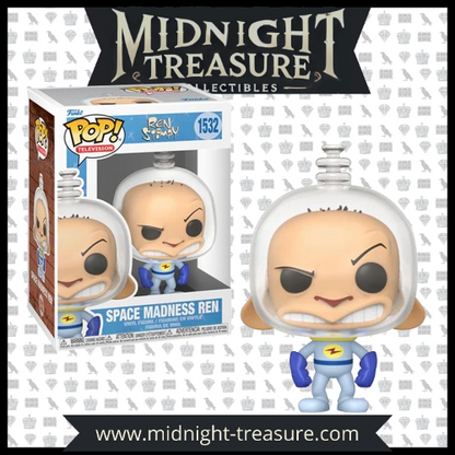 Funko Pop! Space Madness Ren (1532) – Édition limitée Ren & Stimpy, figurine vinyle représentant Ren avec un casque spatial transparent et un costume bleu, inspirée de l’épisode culte de la série.