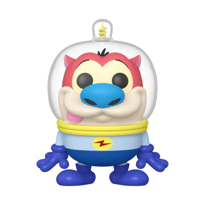 Funko Pop! Space Madness Stimpy (1533), vêtu d’une combinaison spatiale jaune et bleue, avec un casque transparent. Inspirée de l’épisode culte de la série animée Ren & Stimpy.