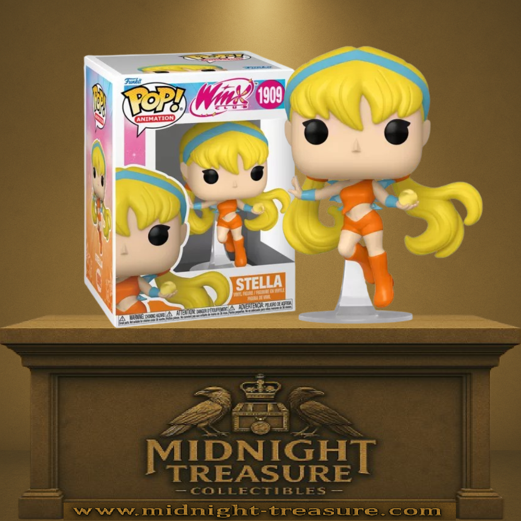 Funko Pop! Winx Club – Stella (N°1909). Figurine de Stella en lévitation, tenue orange et sphère lumineuse.