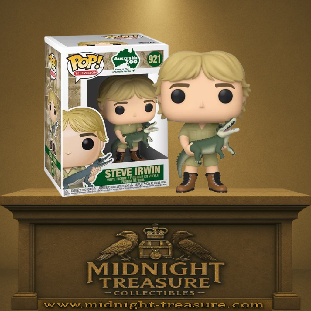 Funko Pop! Steve Irwin (N°921) avec crocodile, tenue de ranger iconique Australia Zoo.