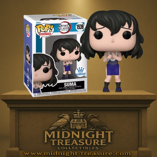 Funko Pop! Demon Slayer – Suma (n°1539) – Funko Exclusive. Suma dans sa tenue violette, mains jointes, fidèle à son apparence émotive dans l’anime. Une figurine adorable pour les fans de Demon Slayer.