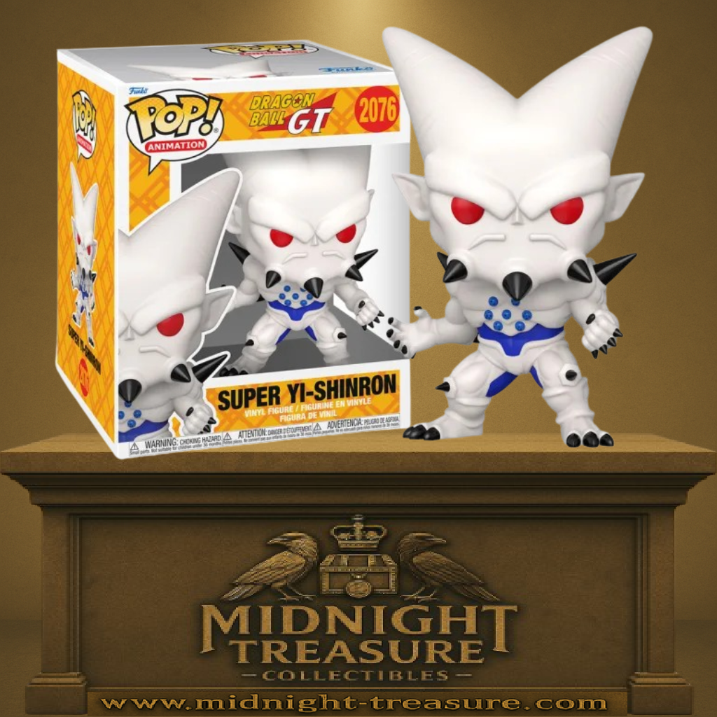 Funko Pop! Dragon Ball GT – Super Yi-Shinron (N°2076, 15 cm). Figurine grand format du dragon maléfique blanc aux yeux rouges et piques noires, ennemi final de Goku.