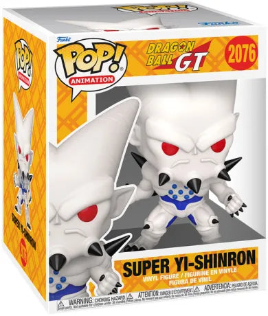 Funko Pop! Dragon Ball GT – Super Yi-Shinron (N°2076, 15 cm). Figurine grand format du dragon maléfique blanc aux yeux rouges et piques noires, ennemi final de Goku.