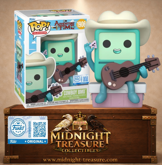 Funko Pop! Television N°1906 – Cowboy BMO avec guitare et chapeau de cowboy, Funko Exclusive inspirée de Adventure Time.