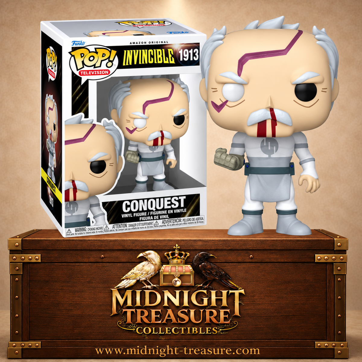 Funko Pop! Television N°1913 – Conquest, le puissant Viltrumite d'Invincible après son combat contre Mark Grayson.