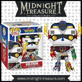 "Funko Pop! Television – Voltron (1497) – Voltron: Defender of the Universe. Figurine représentant Voltron dans son design emblématique, composé des cinq lions robotiques colorés. Un incontournable pour les fans de la série culte et les collectionneurs de Funko Pop! Télévision !"

