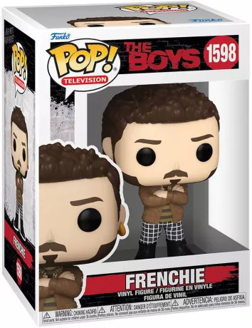 Funko Pop! The Boys – N°1598 – Frenchie. Figurine fidèle au personnage avec bras croisés, boucle d’oreille et pantalon à carreaux. Un indispensable pour les fans de la série culte.