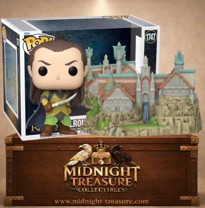 Funko Pop! Town N°48 – Elrond with Rivendell (Elrond avec Fondcombe), inspirée de Le Seigneur des Anneaux (The Lord of the Rings).