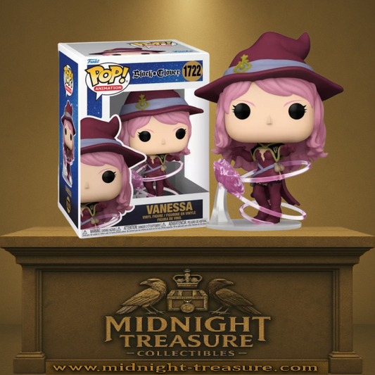 Funko Pop! Black Clover – Vanessa (N°1722). Figurine dynamique représentant Vanessa avec sa magie du fil du destin. Une pièce magique pour tous les fans de l’anime.