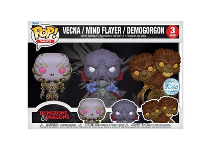 🎲👁️ Funko Pop! Games – Vecna / Mind Flayer / Demogorgon – 3-Pack – Dungeons & Dragons (Special Edition) 👁️🎲