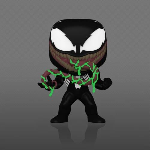 Funko Pop! Marvel – Venom (N°1469, Glow in the Dark). Figurine exclusive avec costume noir, bouche carnassière et effets verts fluorescents lumineux. Une pièce culte et effrayante pour les fans de Marvel.