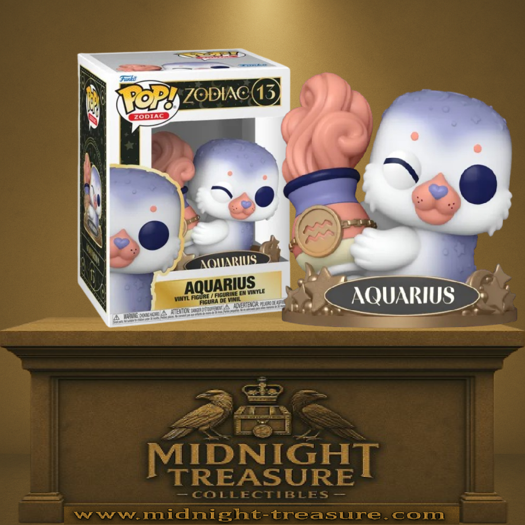 Funko Pop! Zodiac – Verseau (Aquarius) N°13. Figurine cosmique représentant une adorable créature tenant une urne céleste, symbole du signe du Verseau.
