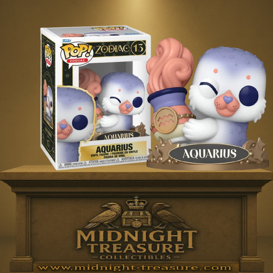 Funko Pop! Zodiac – Verseau (Aquarius) N°13. Figurine cosmique représentant une adorable créature tenant une urne céleste, symbole du signe du Verseau.
