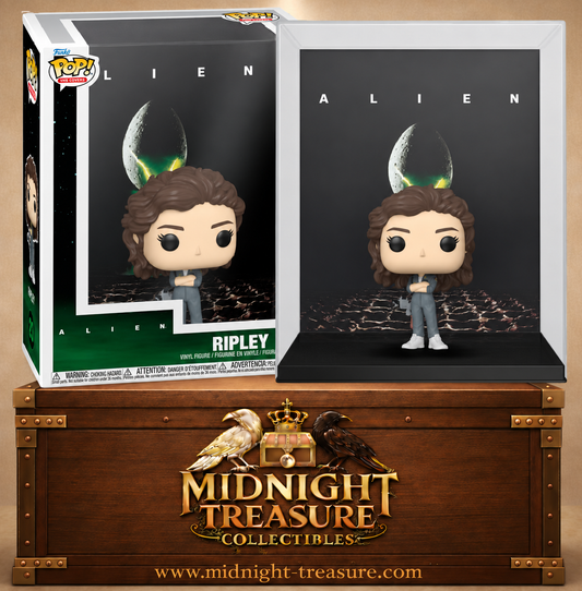 Funko Pop! VHS Covers N°23 Ellen Ripley devant l’affiche emblématique du film Alien