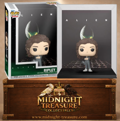 Funko Pop! VHS Covers N°23 – Ripley – Alien. Figurine dans cadre avec affiche du film et œuf de Xénomorphe.