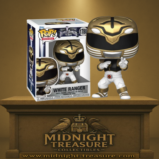 Funko Pop! Mighty Morphin Power Rangers: The Movie â White Ranger (N°1780). Figurine reprĂ©sentant Tommy Oliver en armure blanche et dorĂ©e, avec casque du Tigre Blanc et posture de combat. Un must-have pour les fans de Power Rangers.