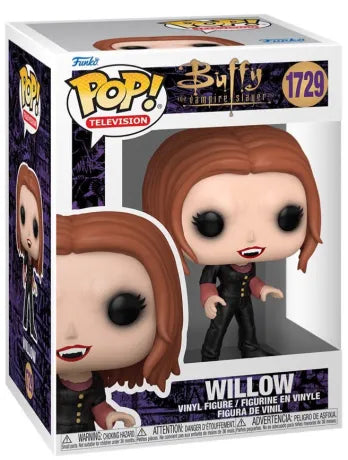 Funko Pop! Buffy contre les Vampires – Willow (N°1729). Figurine représentant Willow en version vampire avec crocs et tenue noire inspirée de l’épisode “The Wish”.