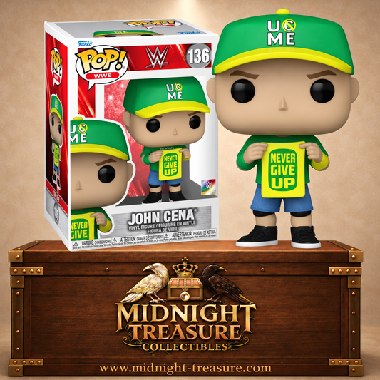 Funko Pop! WWE N°136 John Cena avec casquette verte U C ME et serviette Never Give Up.