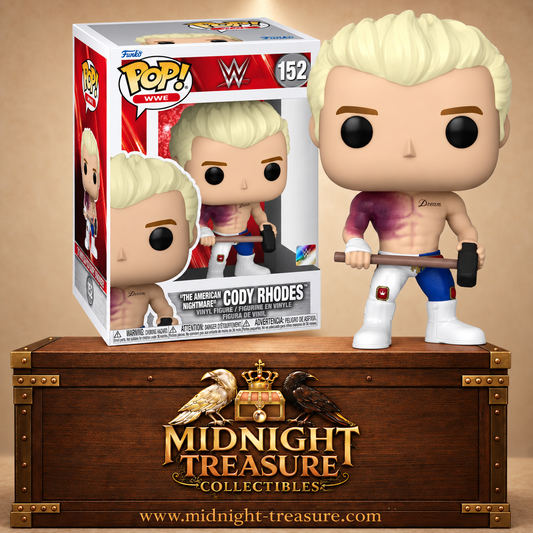 Funko Pop! WWE N°152 Cody Rhodes The American Nightmare lors de Hell in a Cell 2022, avec pectoral meurtri et masse.