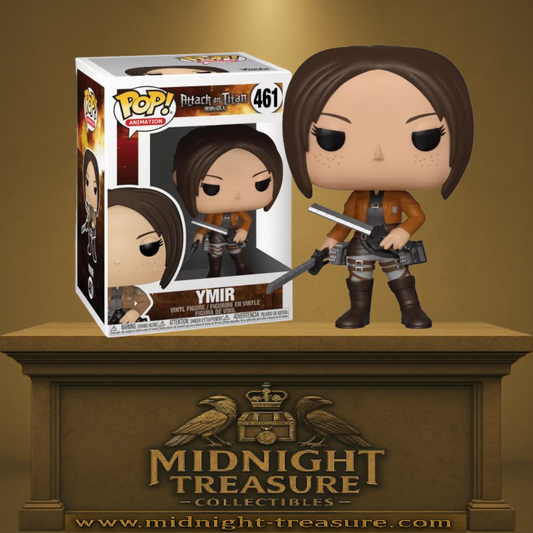 Funko Pop! LâAttaque des Titans â Ymir (N°461). Figurine fidĂšle reprĂ©sentant Ymir en tenue de combat, Ă©quipĂ©e du dispositif tridimensionnel. Un incontournable pour les fans de lâanime Attack on Titan.