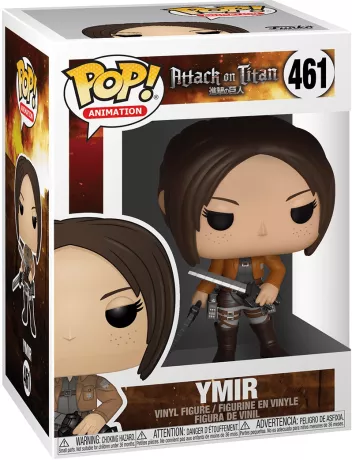 Funko Pop! L’Attaque des Titans – Ymir (N°461). Figurine fidèle représentant Ymir en tenue de combat, équipée du dispositif tridimensionnel. Un incontournable pour les fans de l’anime Attack on Titan.