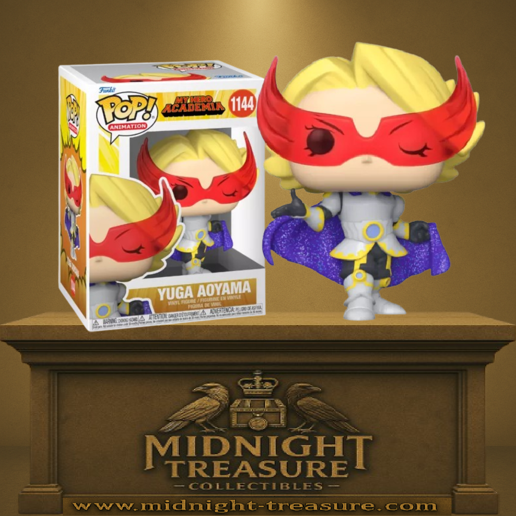 Funko Pop! My Hero Academia – Yuga Aoyama (N°1144). Aoyama avec son masque rouge et sa cape pailletée. Une figurine flamboyante et unique pour les fans de MHA.