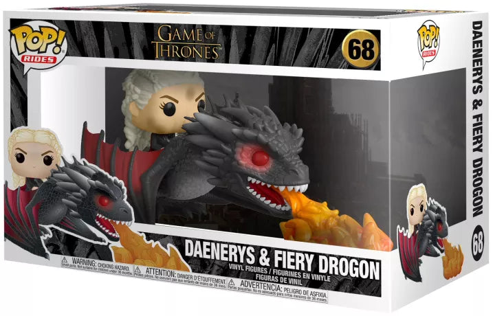🐉🔥 Funko Pop! Rides N°68 – Daenerys & Fiery Drogon (Daenerys et Drogon crachant du feu) – Game of Thrones 🔥🐉