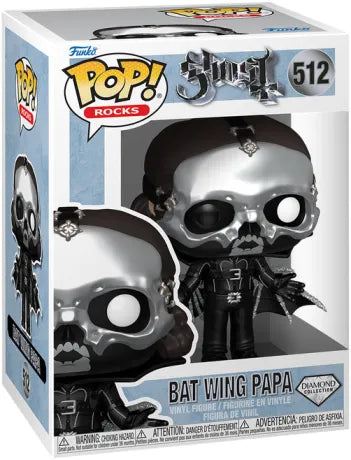 🦇💀 Funko Pop! Rocks N°512 – Bat Wing Papa (Papa aux ailes de chauve-souris) – Ghost – Diamond Collection 💀🦇
