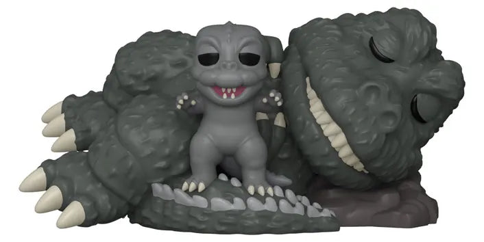 Funko Pop! Movies Godzilla – Sleeping Godzilla with Minilla (N°1954). Figurine diorama représentant Godzilla endormi avec Minilla, textures détaillées et pose paisible.