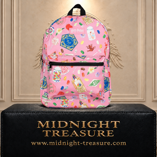 Sac à dos Harry Potter Honeydukes rose 40 cm avec Chocogrenouilles dragées et confiseries magiques