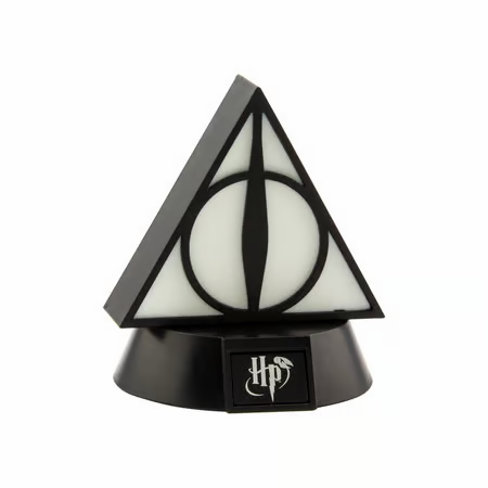 Lampe Harry Potter – Deathly Hallows Icon Light – 11 cm – Paladone. Lampe représentant le symbole des Reliques de la Mort avec une lumière douce et magique. Un objet culte pour les fans de Harry Potter.