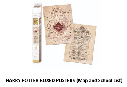 🪄🗺️ Harry Potter – Map & School List – Set de 2 posters 52 x 38 cm 🗺️🪄