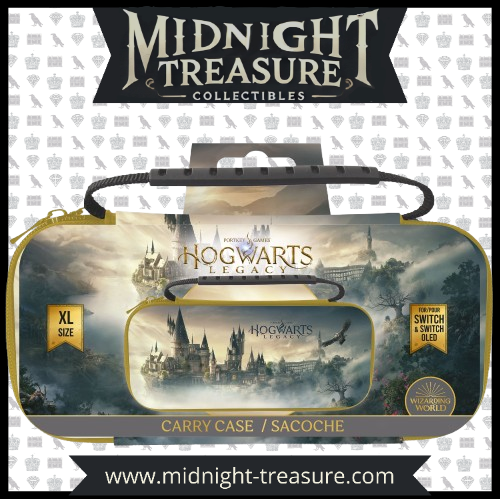  Sacoche rigide XL Hogwarts Legacy pour Nintendo Switch, Switch Lite et Switch OLED. Poignée de transport, coque protectrice et rangement pour console, manettes et jeux.