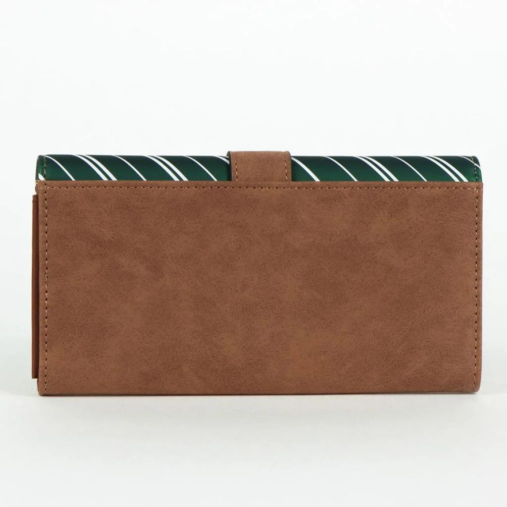 🐍💚 Harry Potter – Serpentard – Portefeuille en similicuir avec blason métallique 💚🐍