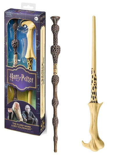 Set Harry Potter – 2 Baguettes PVC (30 cm) – Lord Voldemort & Baguette de Sureau. Coffret collector sous licence officielle avec deux baguettes mythiques.